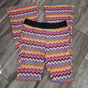 NWT Pretty Damage Chevron Flared Stitch Knit Cover Up Pants